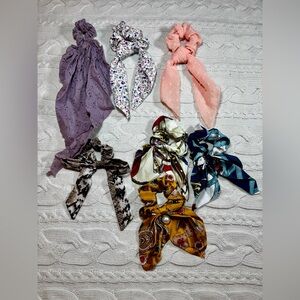 Lot of 7 Scarf Hair Scrunchies #1605
